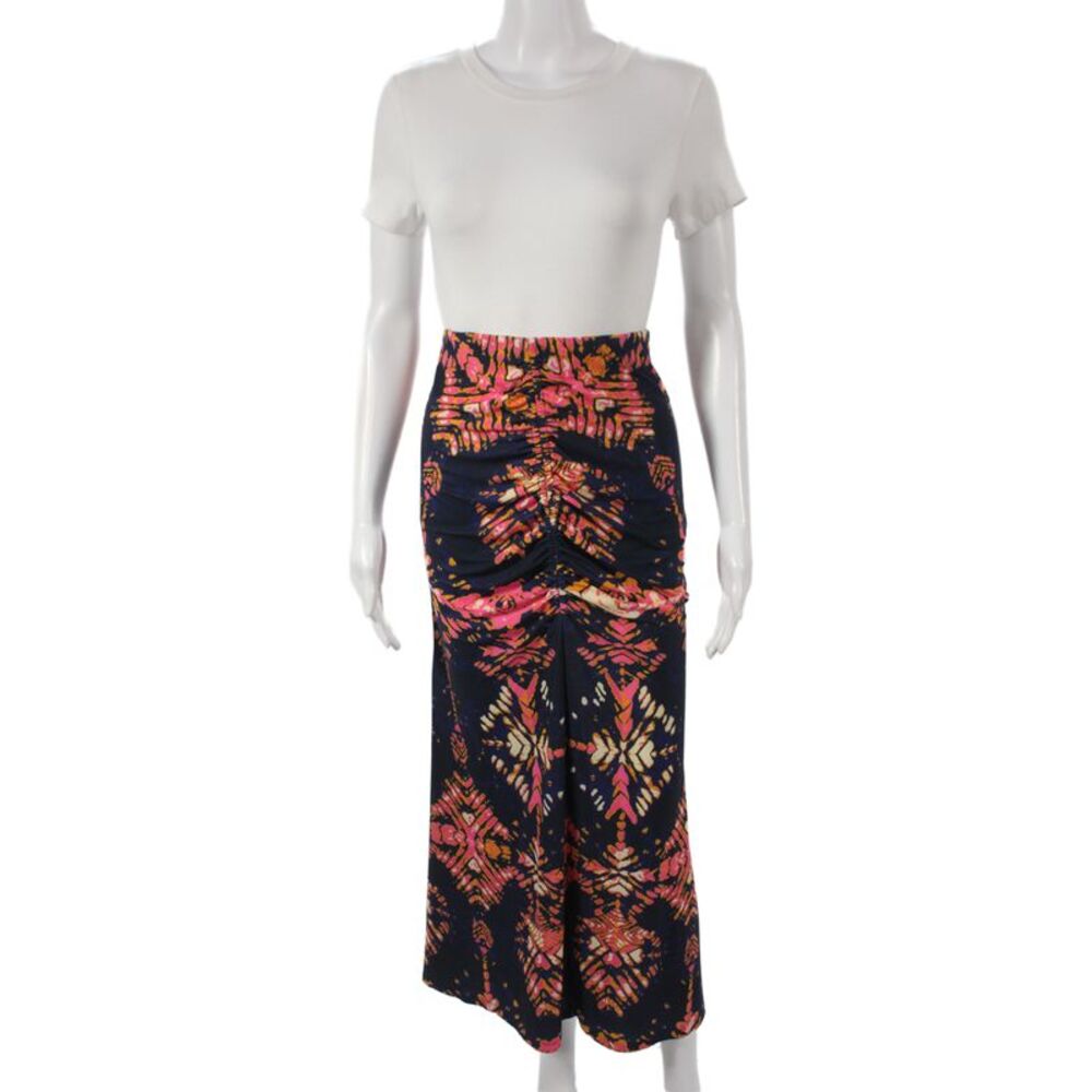 Mariacher Women Maxi Skirt Multicolor Geometric Bohemian Polyester Zip Size L